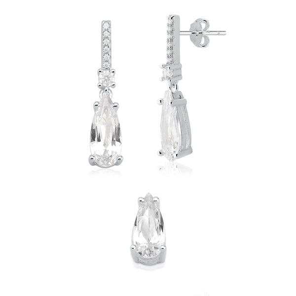 Conjunto De Prata Gota Brilhante