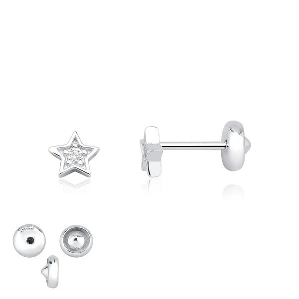 Brinco De Prata Infantil Estrelinha