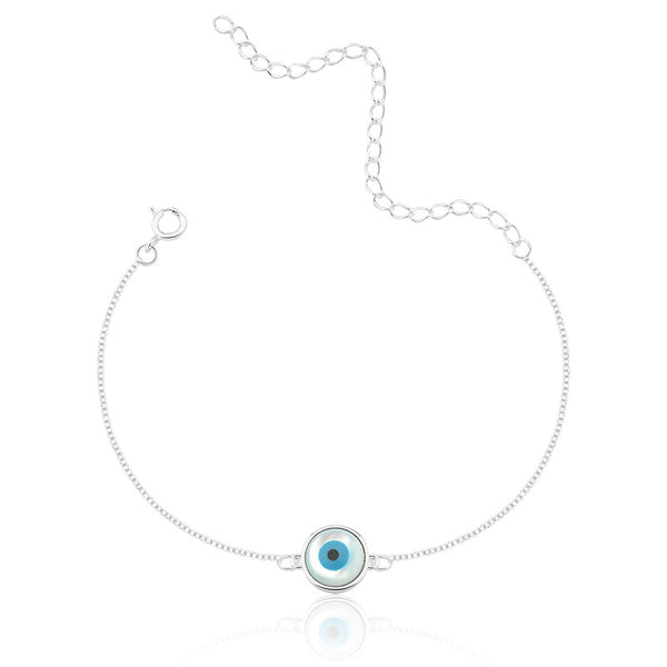 Pulseira de proteção Olho Grego em Madrepérola Prata 925