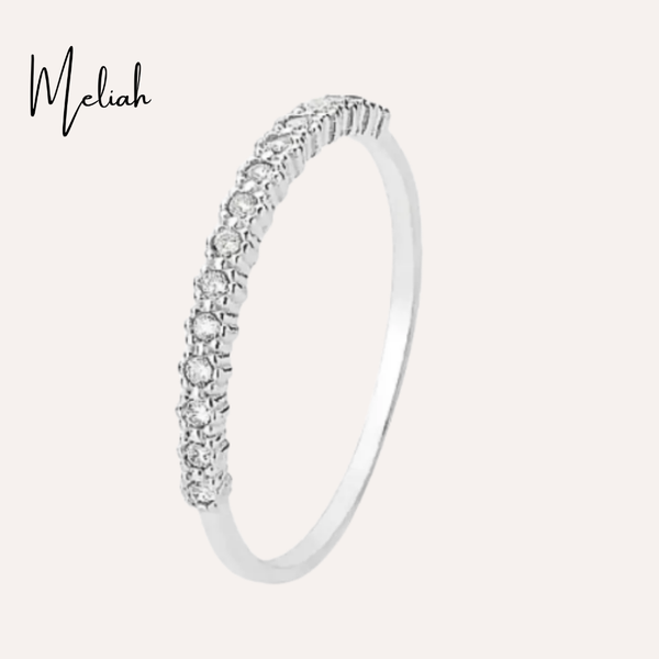 Anel Meia Aliança Aparador com zircônias